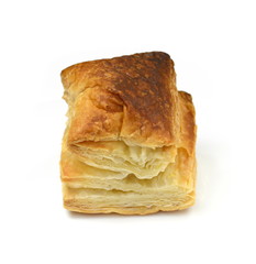 Puff Pastry Isolated on White Background