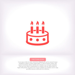 Cake vector icon , lorem ipsum Flat design