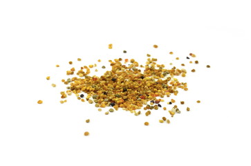 Pile of bee pollen  isolated on white.