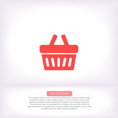 Basket vector icon , lorem ipsum Flat design