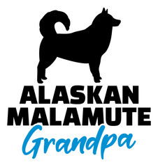 Alaskan Malamute Grandpa with silhouette