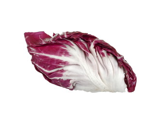 Obraz premium Radicchio, red salad isolated on white background. Red cabbage.