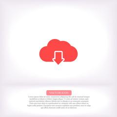 cloud download vector icon , lorem ipsum Flat design