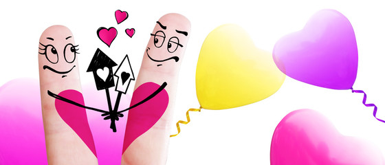 Zwei verliebte Finger