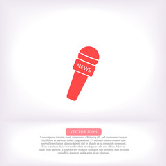 Microphone vector icon , lorem ipsum Flat design