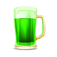 Green beer isolated vector design, Green beer on white background.