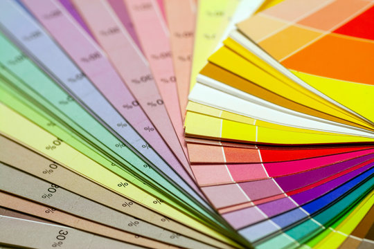 Color print of pantone statistics offset scale.