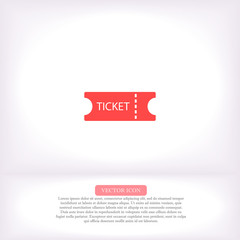 Ticket vector icon , lorem ipsum Flat design