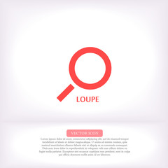 Magnifier with a man vector icon , lorem ipsum Flat design