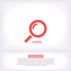 Magnifier with a man vector icon , lorem ipsum Flat design