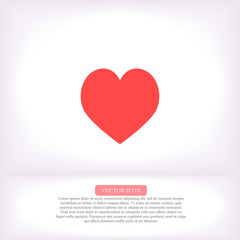 Heart vector icon , lorem ipsum Flat design