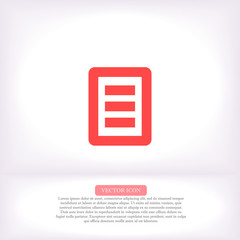 List vector icon , lorem ipsum Flat design