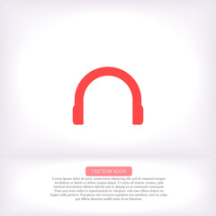 Headphones vector icon , lorem ipsum Flat design