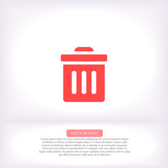 Trash vector icon , lorem ipsum Flat design