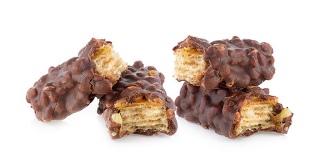 Chocolate Coated Wafer on a white background