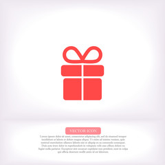 Gift vector icon , lorem ipsum Flat design