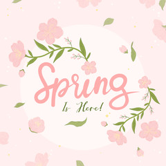 Spring sale in hand drawn.Vector