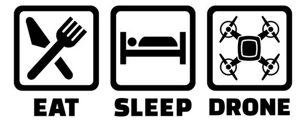 Eat Sleep Drone Icons Black © Miceking
