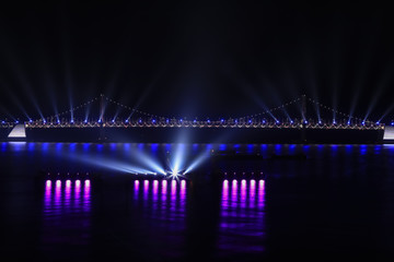 Night view of Gwanalli Bridge in Busan, South Korea