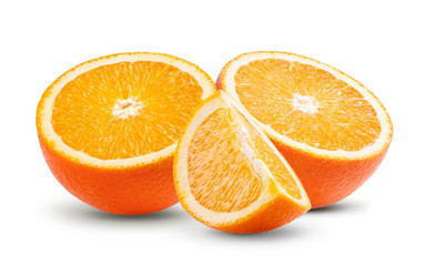 orange sliced on the white background