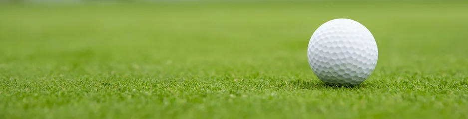 Fotobehang golfbal op groen, banner © edojob