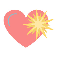 Sticker star in the heart; for the holiday Valentine's Day.