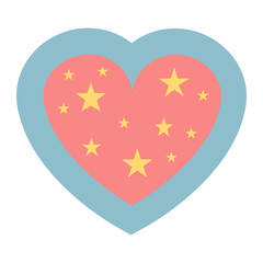 Sticker heart with stars pattern; for the holiday Valentine's Day.