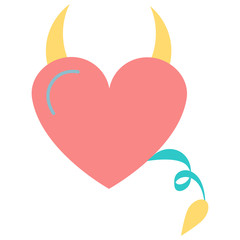 Sticker heart, demon  for the holiday Valentine's Day.