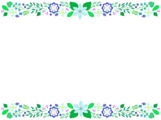 青いボタニカルのイラスト背景