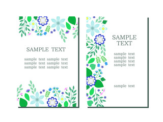 青いボタニカルのイラスト背景