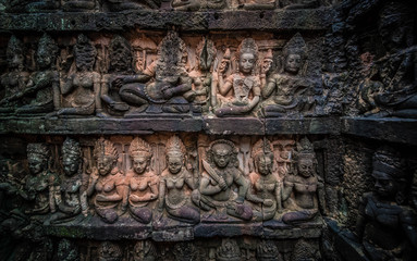 Apsara and Giant Stone Carvings of Angkor Thom, Cambodia