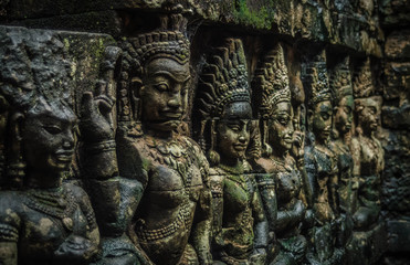 Apsara and Giant Stone Carvings of Angkor Thom, Cambodia