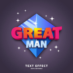 cartoon text effect, editable text