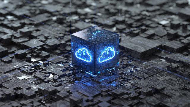 Cloud computing and network security concept, 3d rendering,conceptual image.