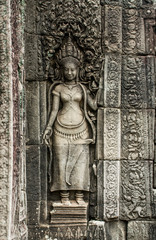 Carving of Apsara wat Angkor Thom, Cambodia.