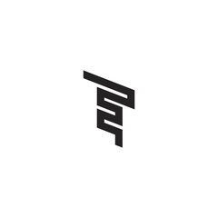 EF E F negative space letter logo