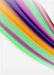 Wave lines abstract background, smooth silk design with rainbow style colors. Liquid fluid color waves. Vector Illustration
