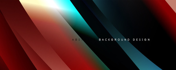 Fototapeta premium Wave liquid style lines with shadows and light on gradient background