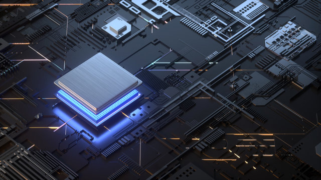 Central Computer Processors CPU concept. 3d rendering,conceptual image.