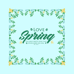 Naklejka na ściany i meble Elegant Style of Love spring greeting card design, with seamless wreath frame. Vector