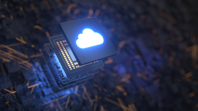Cloud computing and network security concept, 3d rendering,conceptual image.