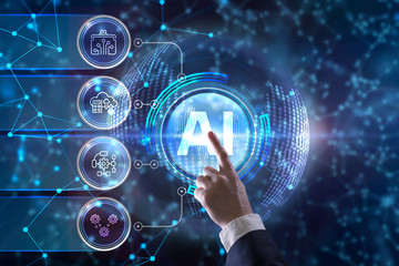 AI Learning and Artificial Intelligence Concept. Business, modern technology, internet and networking concept.