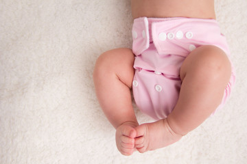 Little baby with cloth ecology diaper