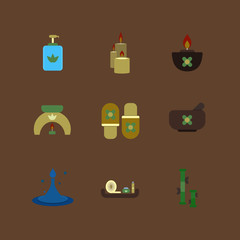 Spa tools and accessories icon (Spa set)