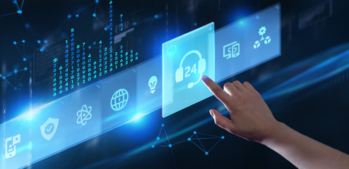 Business, Technology, Internet and network concept. Technical Support Center customer service.