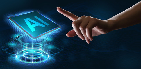 AI Learning and Artificial Intelligence Concept. Business, modern technology, internet and networking concept.