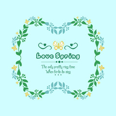 Unique Decor of leaf and floral frame, for elegant love spring card design. Vector