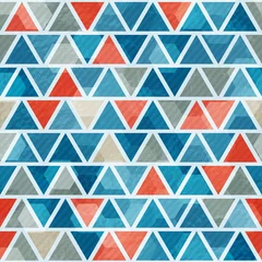 Behang abstract blauw driehoek naadloos patroon © gudinny