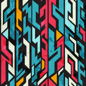 abstract graffiti seamless pattern with grunge effect