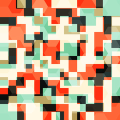 abstract orange squares seamless pattern